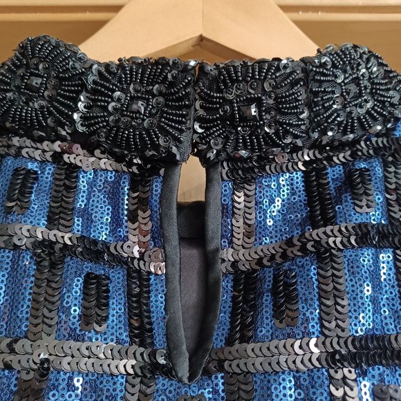 PER SE by Carlisle Blue & Black Cocktail Dress_2 - Picture 4 of 8